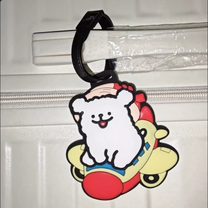    귀여운 만화 강아지 실리콘 러기지 태그 분실 방 - Label Maker 리뷰 및 가격
